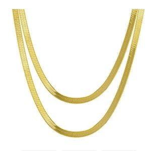 2x VERMEIL 925 OVER SS Herringbone Necklace 20” and 18”